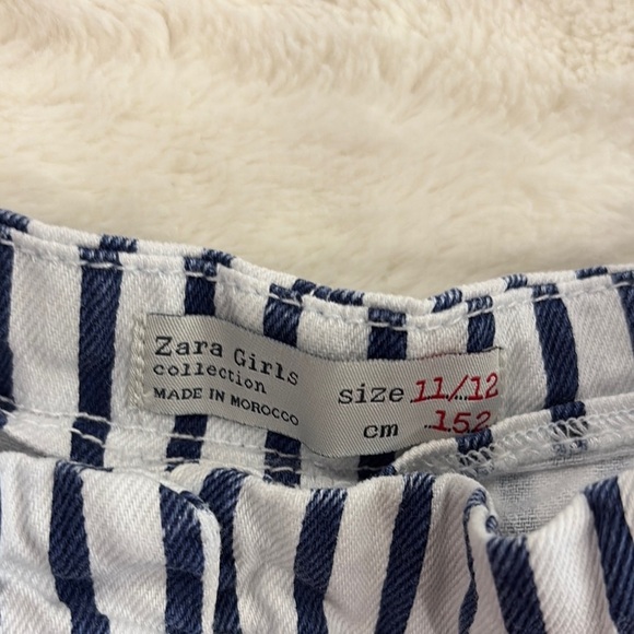 Zara Blue and White High Waist Shorts size 11/12 years - Picture 2 of 7